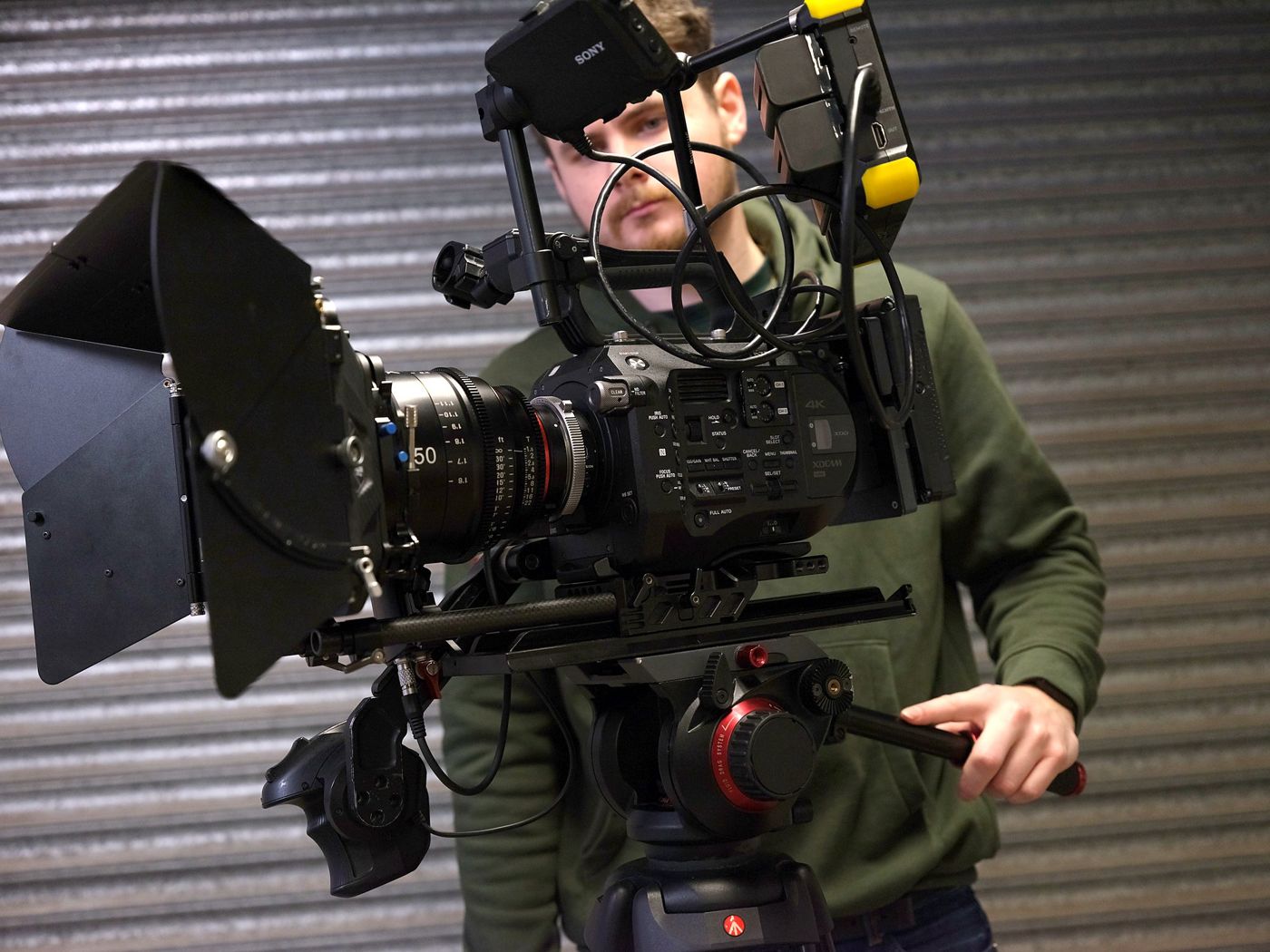 Cinema camera, set and ready
